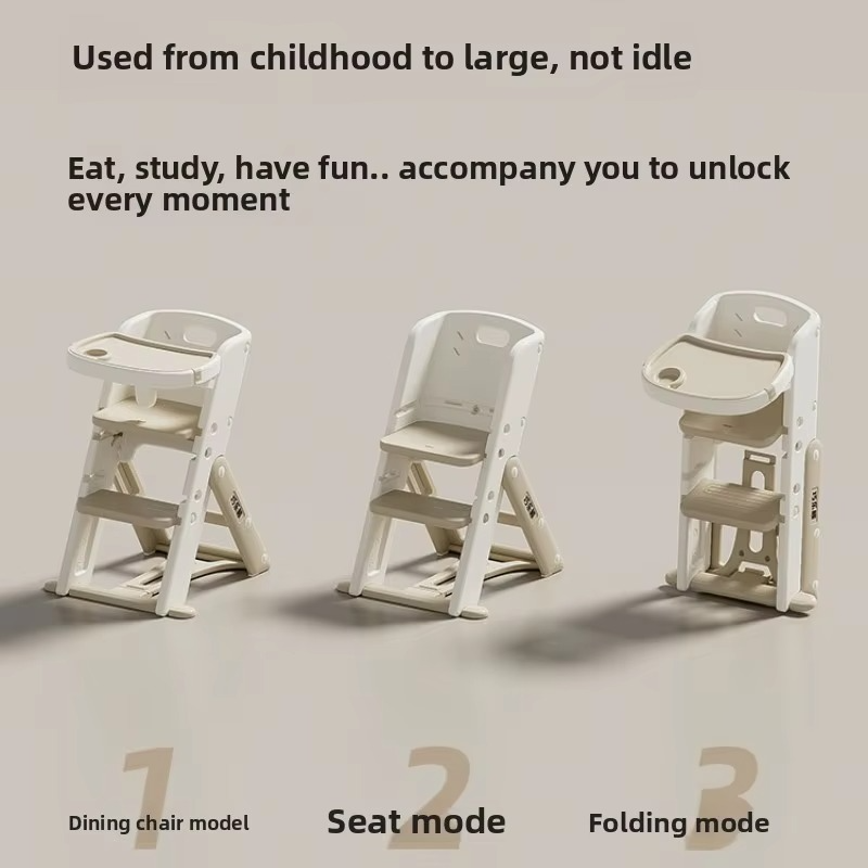 Foldable Multifunctional Baby Dining Chairs, Home Children's Growth Chair, Dining Tables Baby High Chair, Kids Learning Chair