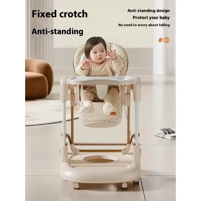 3-in-1 Baby High Chair Rocker Multi-functional Walker Home Infant Dining Seat Children's Feeding Chair