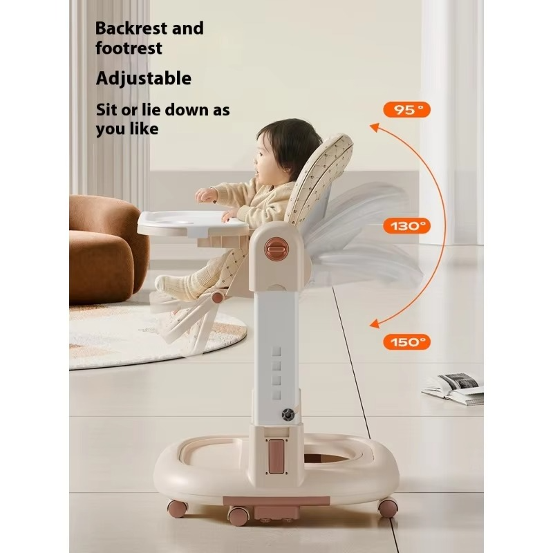3-in-1 Baby High Chair Rocker Multi-functional Walker Home Infant Dining Seat Children's Feeding Chair