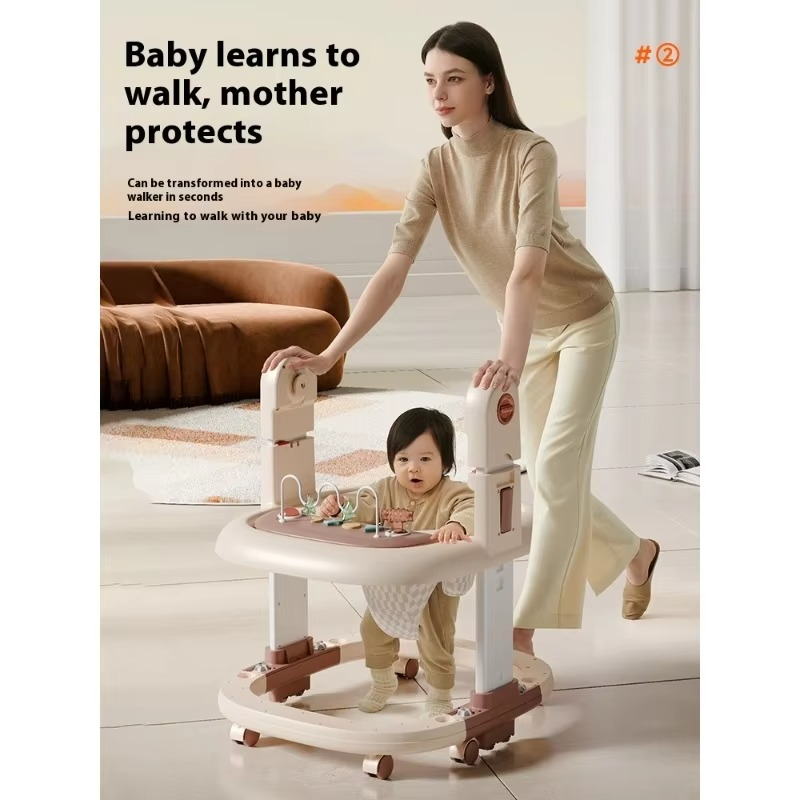 3-in-1 Baby High Chair Rocker Multi-functional Walker Home Infant Dining Seat Children's Feeding Chair