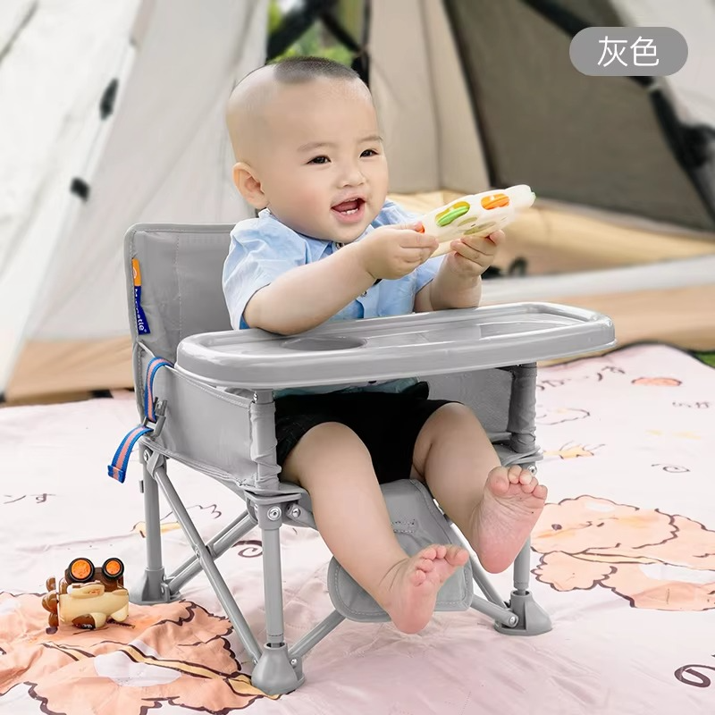 Foldable Baby Highchair with Anti-Slip Seat-Multi-Functional Feeding Chair for Outdoor Easy-Clean Portable Design for Beach