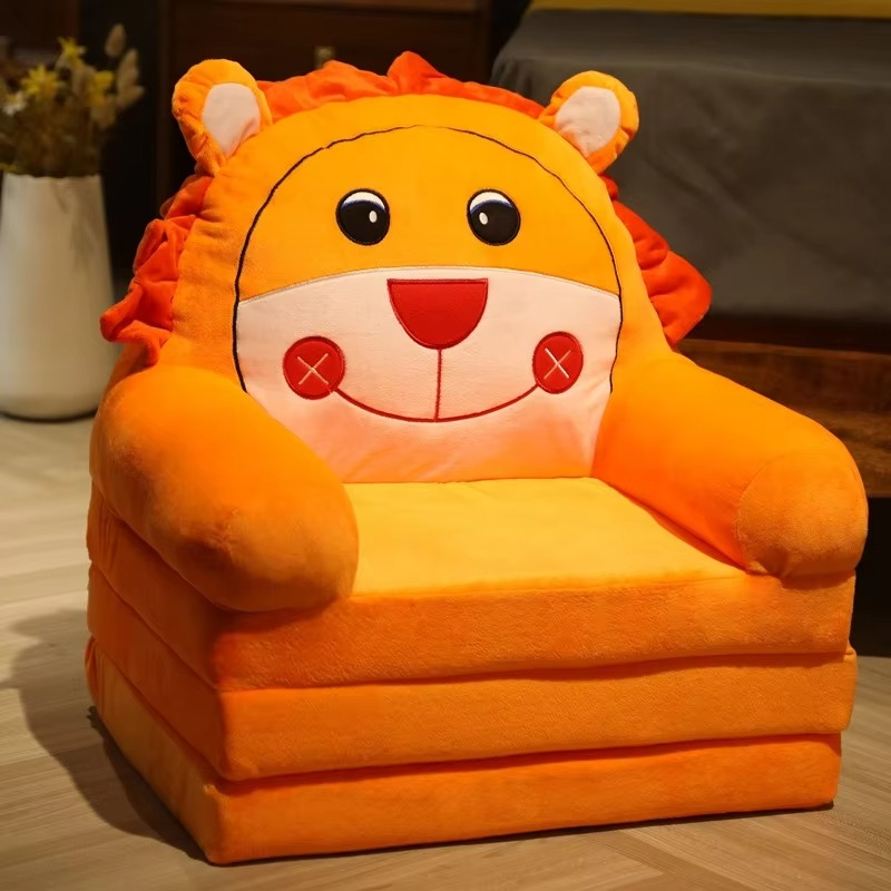 Foldable 3layers Plush Sofa Backrest Armchair 2 In 1 Princess Baby Toddler Reading Area Children's Armchair