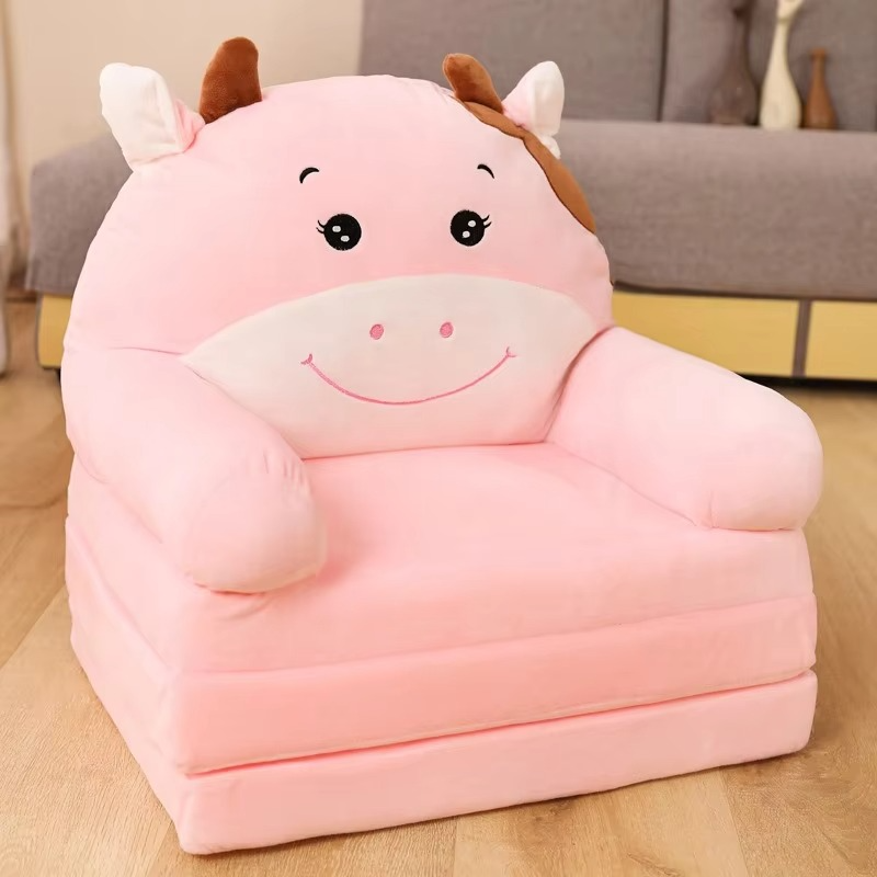 Foldable 3layers Plush Sofa Backrest Armchair 2 In 1 Princess Baby Toddler Reading Area Children's Armchair