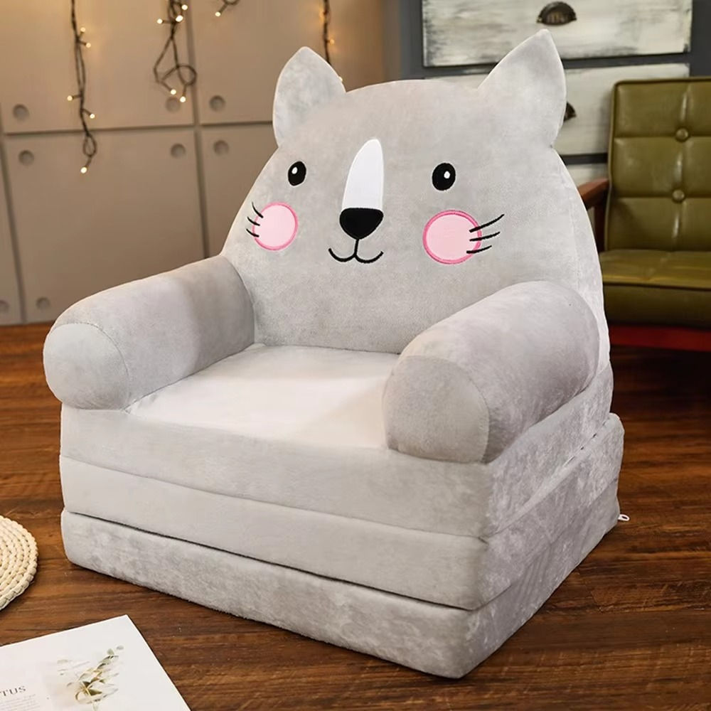 Foldable 3layers Plush Sofa Backrest Armchair 2 In 1 Princess Baby Toddler Reading Area Children's Armchair