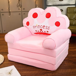 Foldable 3layers Plush Sofa Backrest Armchair 2 In 1 Princess Baby Toddler Reading Area Children's Armchair