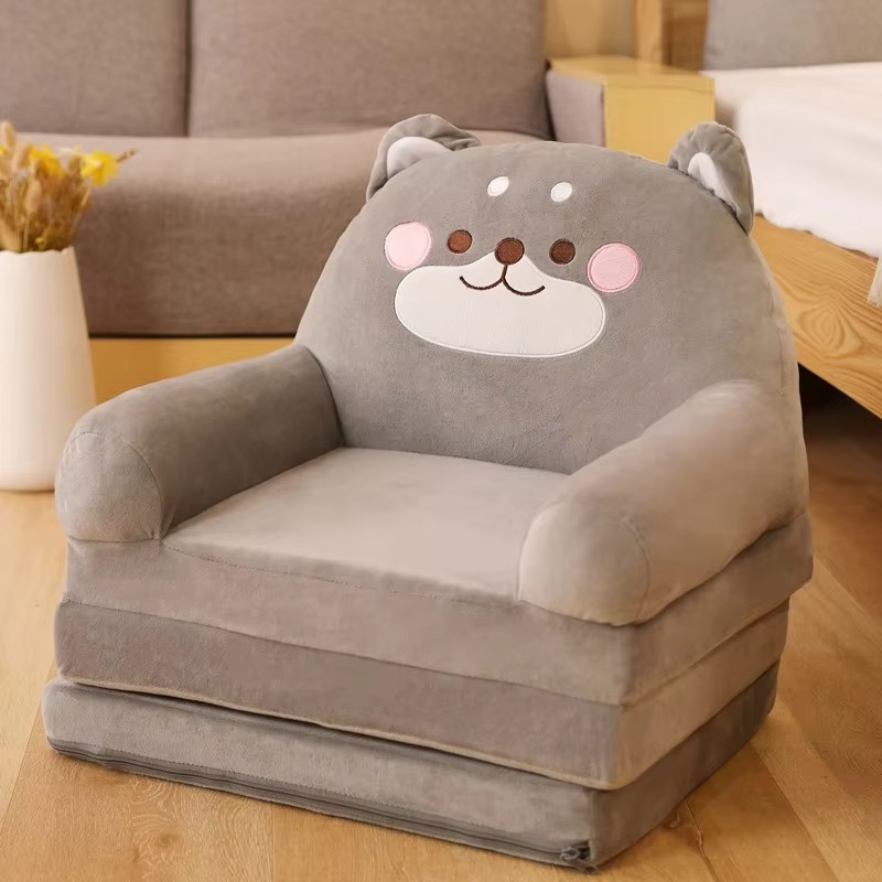 Foldable 3layers Plush Sofa Backrest Armchair 2 In 1 Princess Baby Toddler Reading Area Children's Armchair