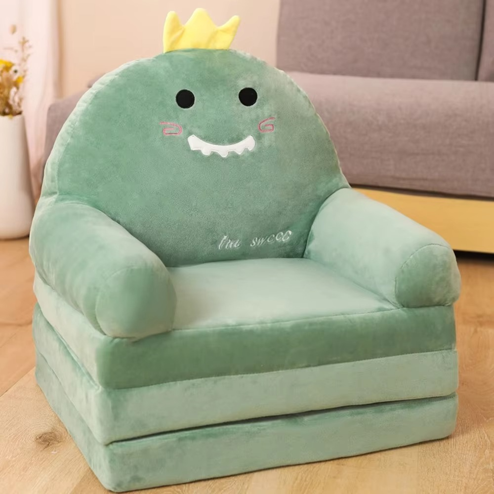 Foldable 3layers Plush Sofa Backrest Armchair 2 In 1 Princess Baby Toddler Reading Area Children's Armchair