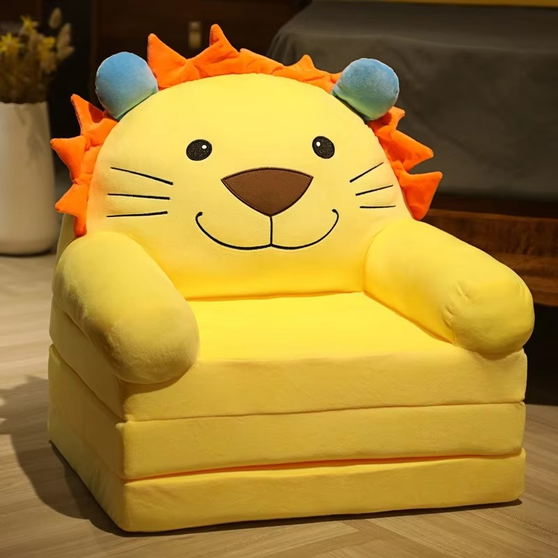 Foldable 3layers Plush Sofa Backrest Armchair 2 In 1 Princess Baby Toddler Reading Area Children's Armchair