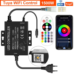 RGB Controller For 5050 2835 LED Strip Light 1500W 750W AC220V Dimmer with 24Keys Remote/Bluetooth APP/Wifi Controller Alexa