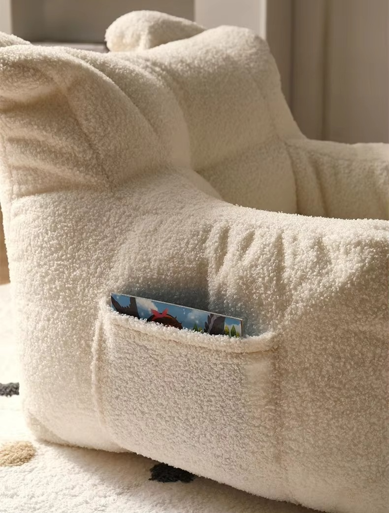 Lamb Wool Sofa Kids Children's Armchairs Bean Bag Lazy Sofa Kids Furniture Armchair Reading Book Baby Small Sofa Chair