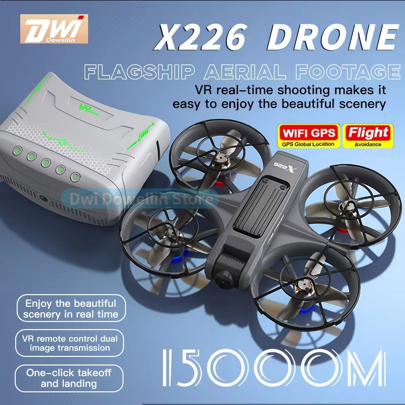 X226 VR FPV Drone 4K HD Dual Camera Aircraft Brushless Motor WIFI 2.4G/5G RC Quadcopter Optical Flow Positioning Mini Drone Toys