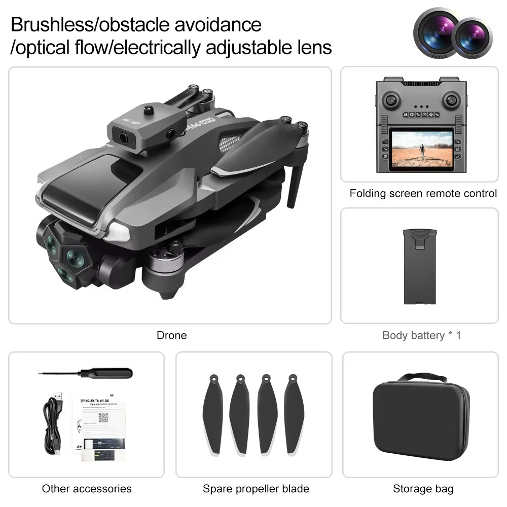 M66 Drone 8K Folding Remote Control With Camera And Screen 5G FPV Camera Quadcopter Brushless Motor RC Quadcopter