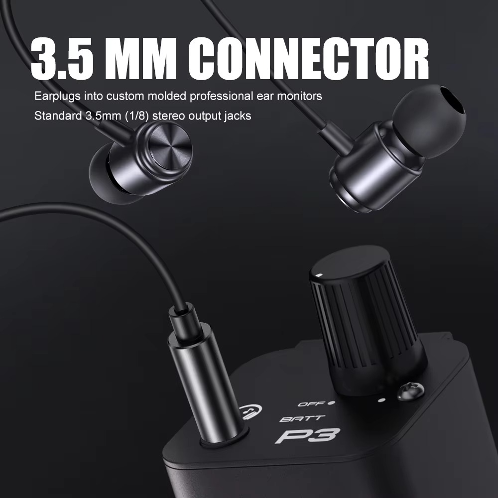 In-Ear Monitor Amplifier G-MARK P3 Metal Built-in lithium Battery Personal Portable Beltpack Headphone Amplifier Stereo/Mono