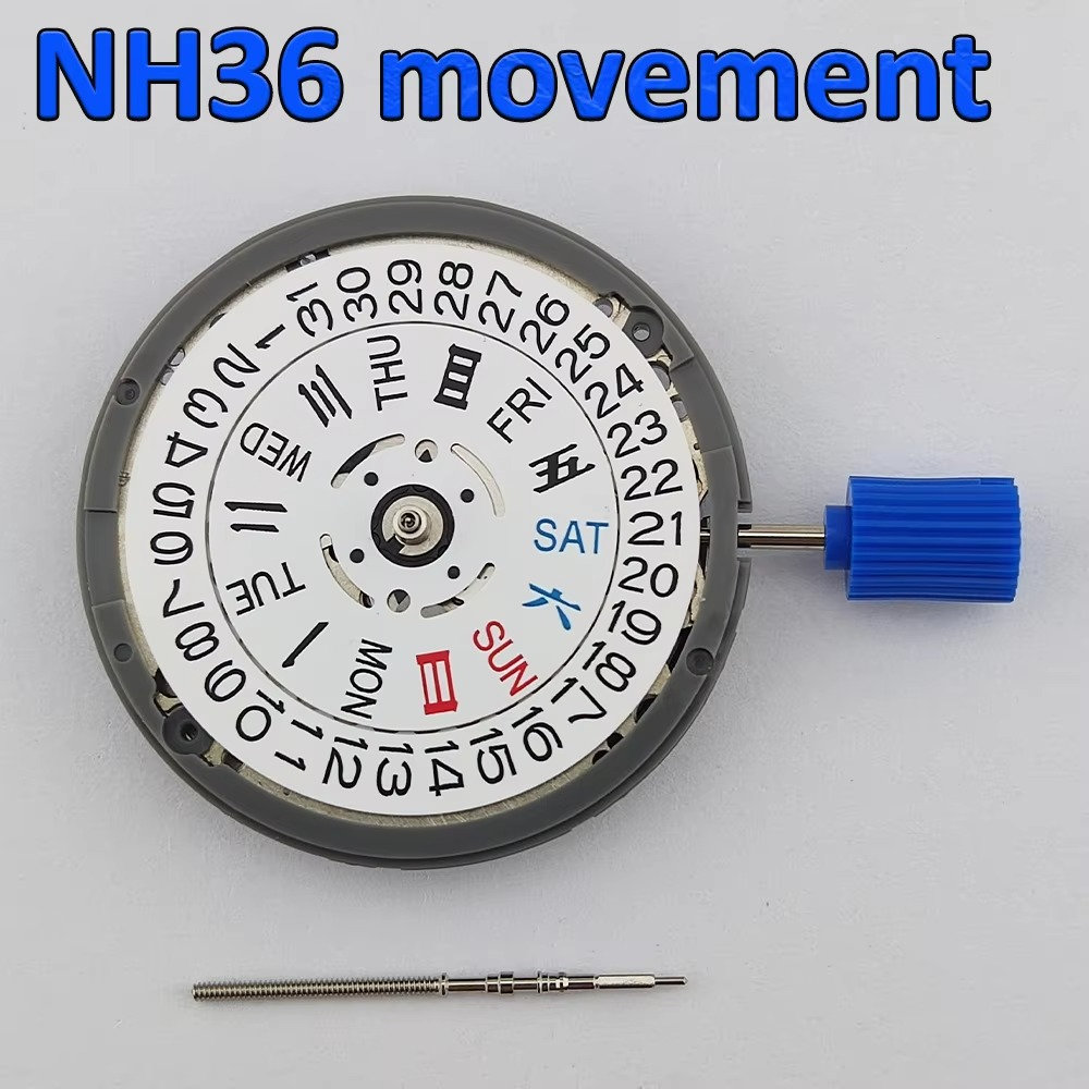 Japan Original NH36 Mechanical Movement 3.8 o'clock Chinese English Dual Date Automatic Watch Movt Replace Kit High Accuracy