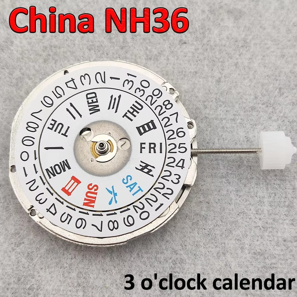 China NH36 Movement Can Replace The Japanese NH36 Movement Date 3 o'clock Dual Calendar High Accuracy Automatic Mechanical NH36A