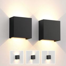 LED Wall Sconces 2Pack 6W Modern Indoor Outdoor IP65 Wall Lamp, Up Down Wall Mount Lights for Living Room Hallway Bedroom