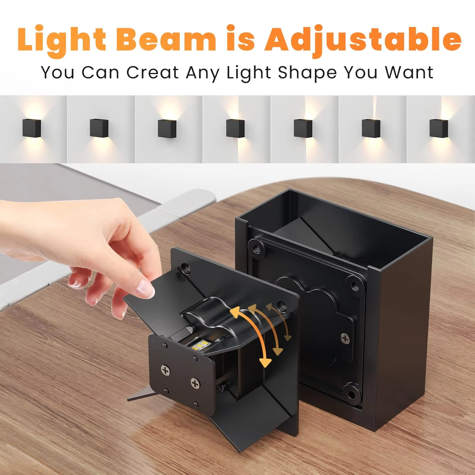 LED Wall Sconces 2Pack 6W Modern Indoor Outdoor IP65 Wall Lamp, Up Down Wall Mount Lights for Living Room Hallway Bedroom