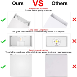 LED Wall Sconces 2Pack 6W Modern Indoor Outdoor IP65 Wall Lamp, Up Down Wall Mount Lights for Living Room Hallway Bedroom