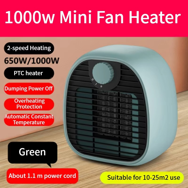 New Mini Heater, Small Desktop Warm Air Fan with Fast Heating, High-Power Portable Electric Heater for Office and Home Use