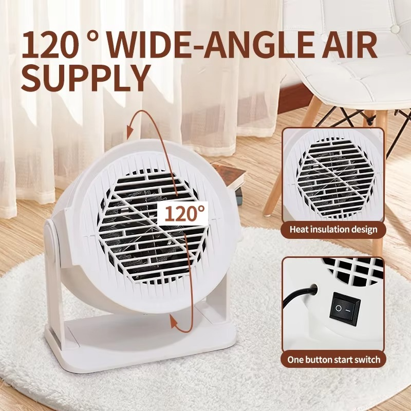 Heating and Cooling Small Heater Home Bedroom Dormitory Office Energy Saving Safety Quiet Rotating Shaking Head Electric Heater