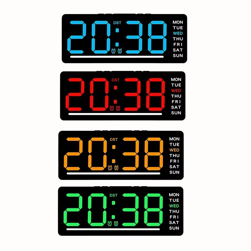 Smart Mute LED Electronic Wall Clock Modern Desk Clock Night Alarm Minimalist Thermometer Clock Home Decor For Room