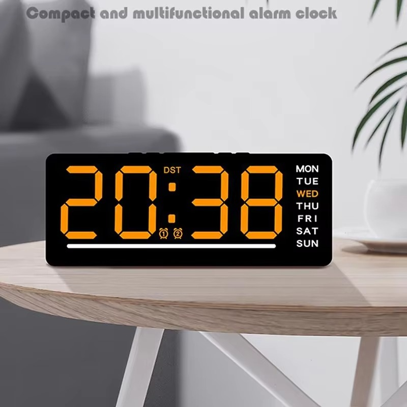 Smart Mute LED Electronic Wall Clock Modern Desk Clock Night Alarm Minimalist Thermometer Clock Home Decor For Room
