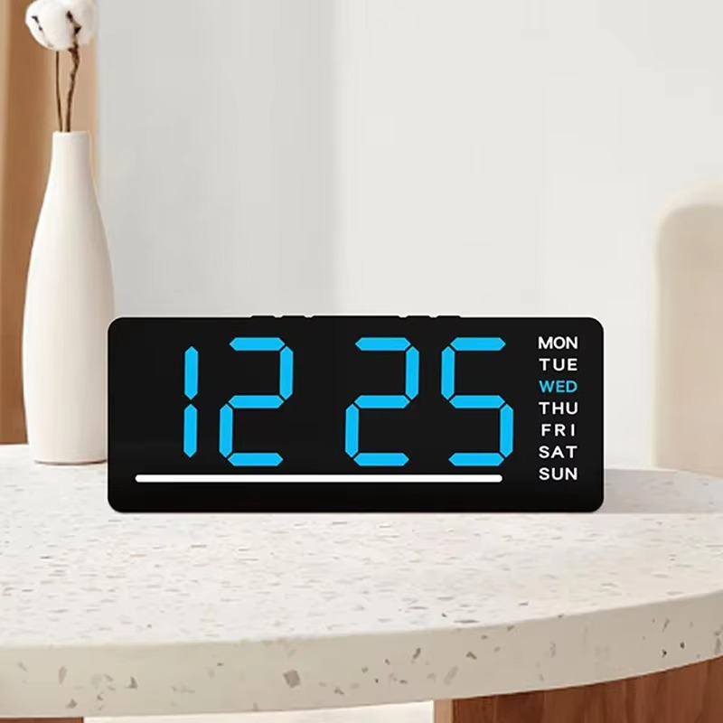 Smart Mute LED Electronic Wall Clock Modern Desk Clock Night Alarm Minimalist Thermometer Clock Home Decor For Room