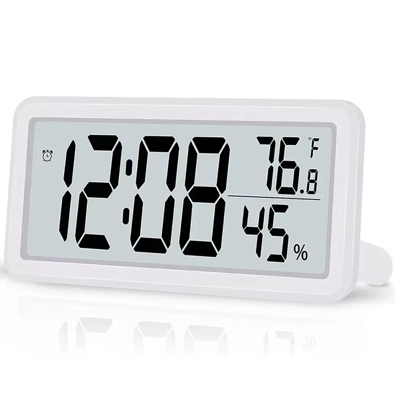 Battery Powered LCD Digital Wall Clock Time Temperature Date Desktop Table Clock With USB Cable 12/24H LCD Clock for Living Room