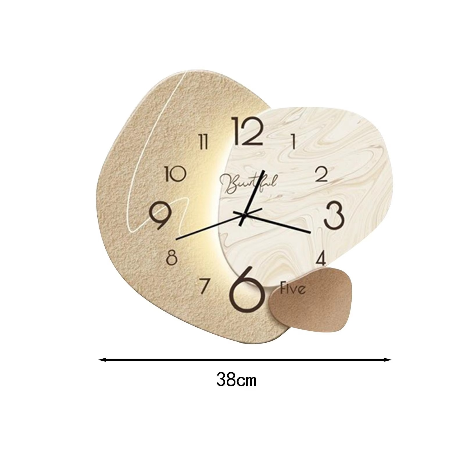 Wall Clock Simple Easy to Read Roman Numeral Wood Quiet Creative Diameter 38cm Home Clock Retro Pocket Watch Wall Art Home Decor