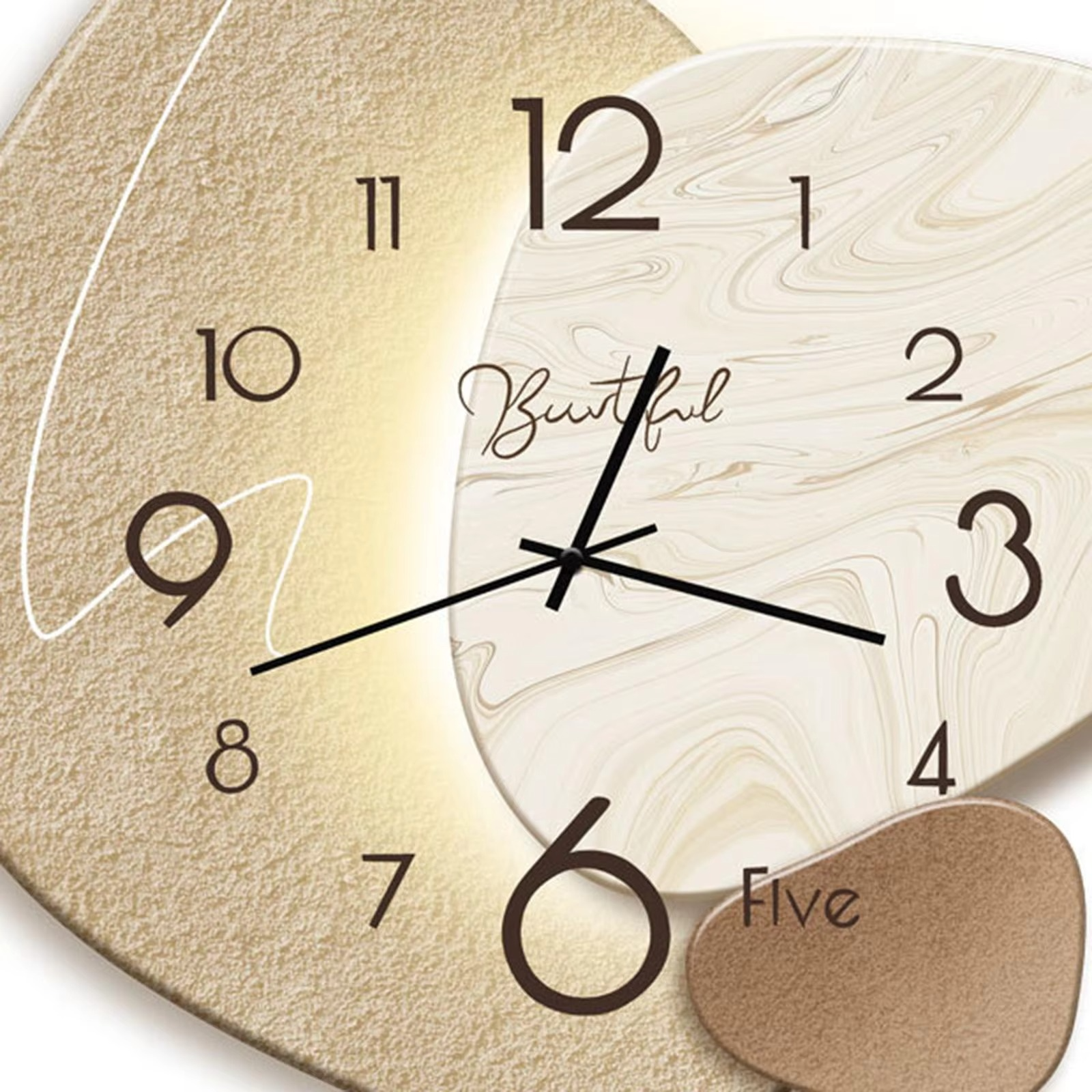 Wall Clock Simple Easy to Read Roman Numeral Wood Quiet Creative Diameter 38cm Home Clock Retro Pocket Watch Wall Art Home Decor