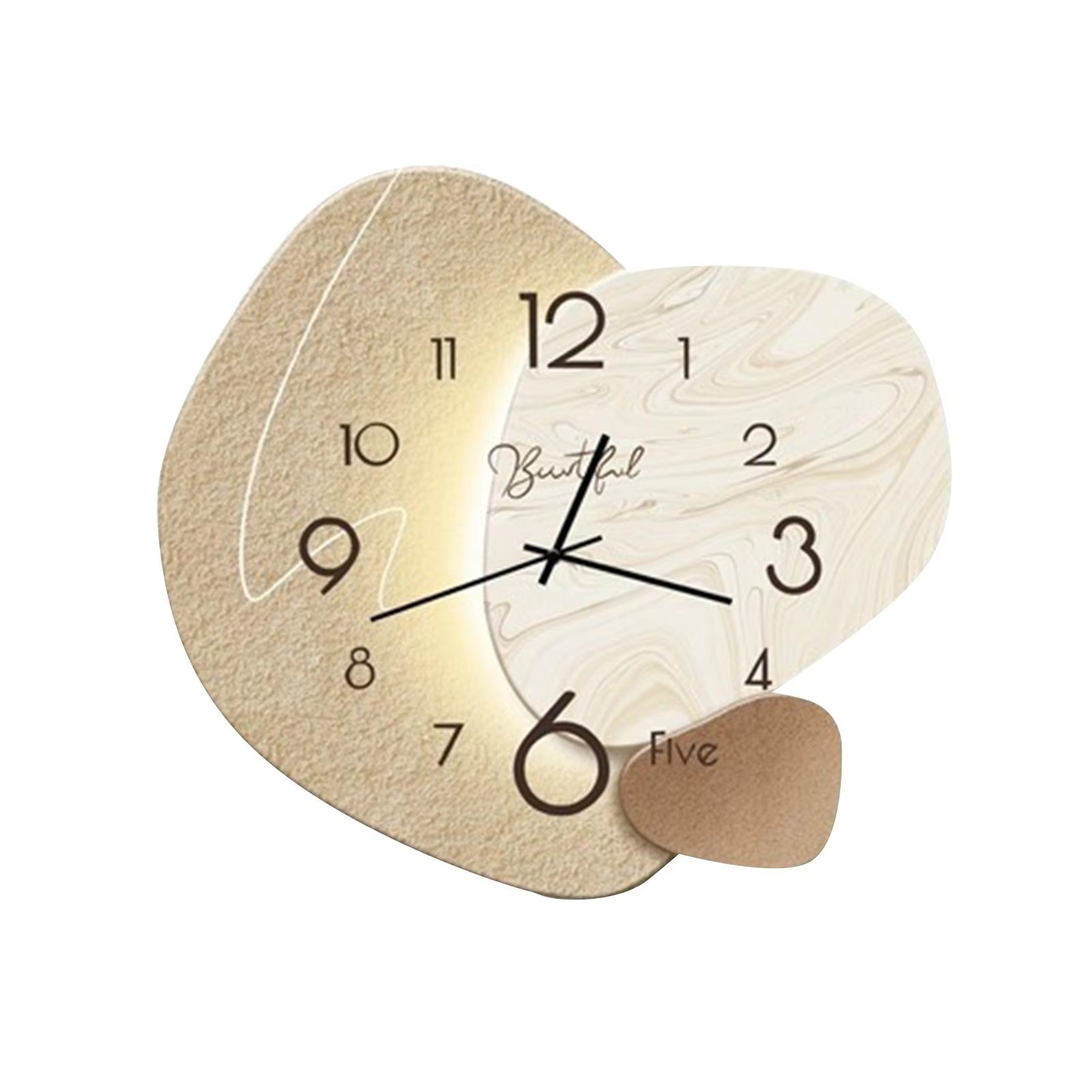 Wall Clock Simple Easy to Read Roman Numeral Wood Quiet Creative Diameter 38cm Home Clock Retro Pocket Watch Wall Art Home Decor