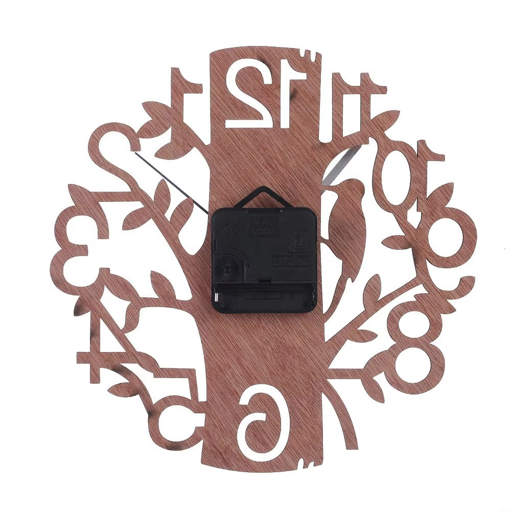 Wooden Wall Clock Wall Decal Home Tree Shape Clock Living Room Office Wall Decoration