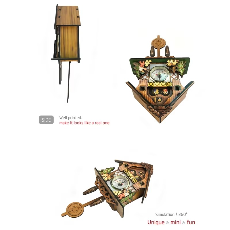 Antique Wooden Cuckoo Wall Clock Bird Time Bell Swing Alarm Watch Home Art Decor 006