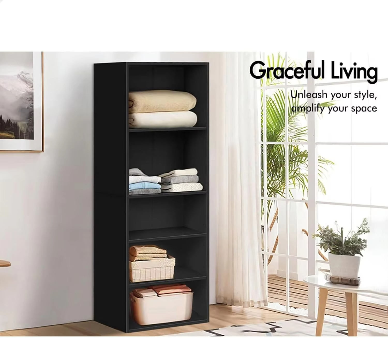 bedroom furniture Wardrobe Cabinet with Adjustable Shelves White Color, Compact Design Wooden Closet 50.5X 40x 160 cm, Dresser C
