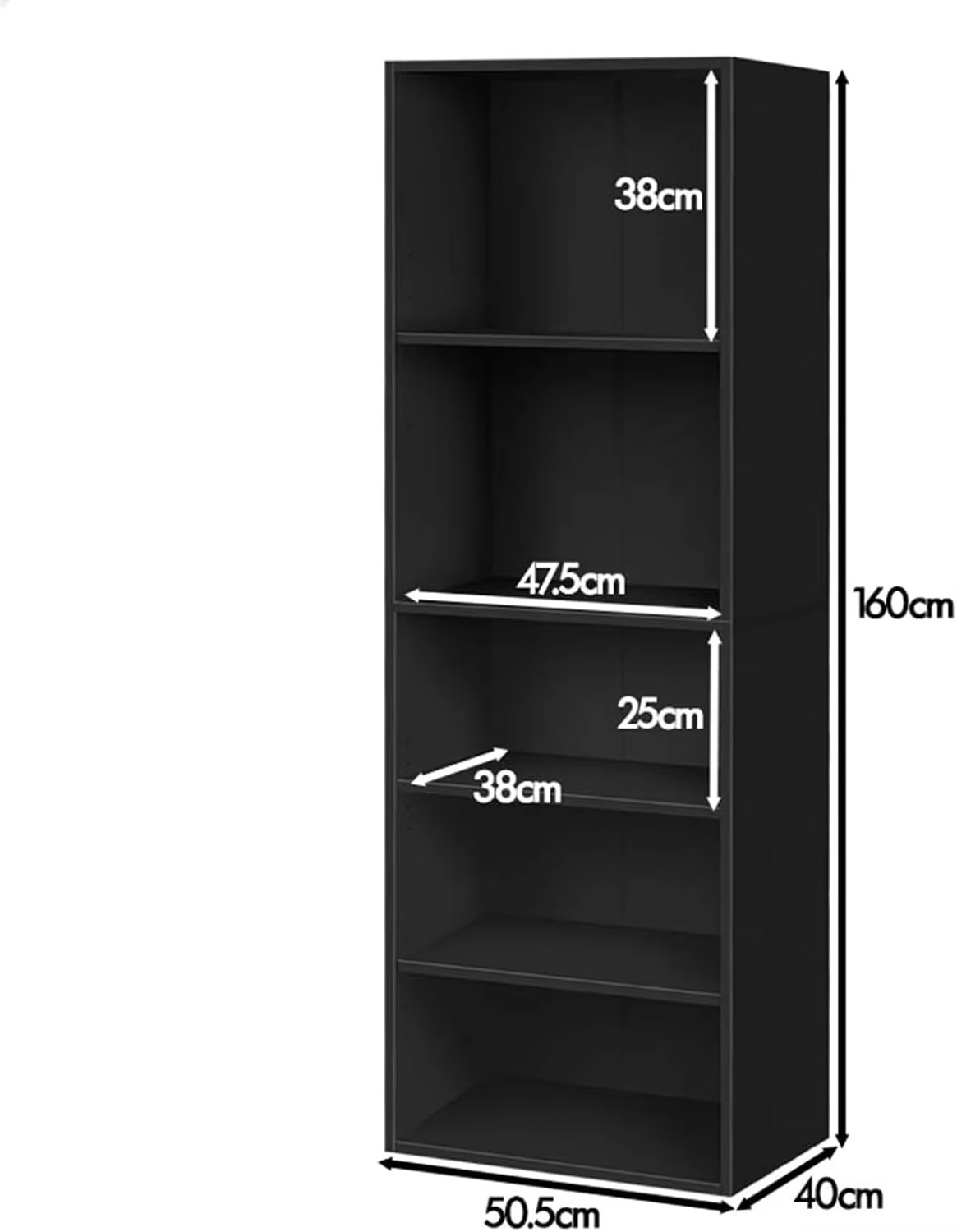 bedroom furniture Wardrobe Cabinet with Adjustable Shelves White Color, Compact Design Wooden Closet 50.5X 40x 160 cm, Dresser C