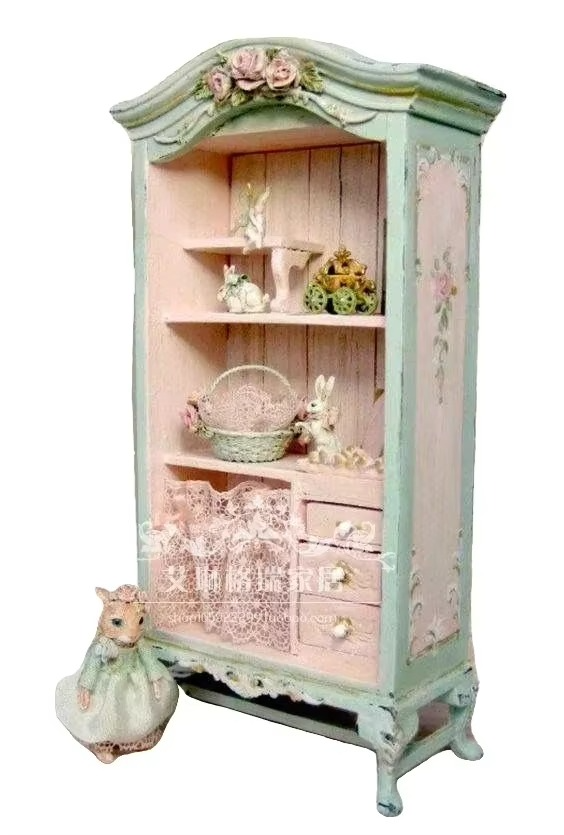 Solid Wood Wardrobe Bedroom Princess Cabinet Storage Cabinet European Style Painted Customized French Vintage Carved