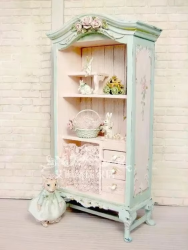 Solid Wood Wardrobe Bedroom Princess Cabinet Storage Cabinet European Style Painted Customized French Vintage Carved