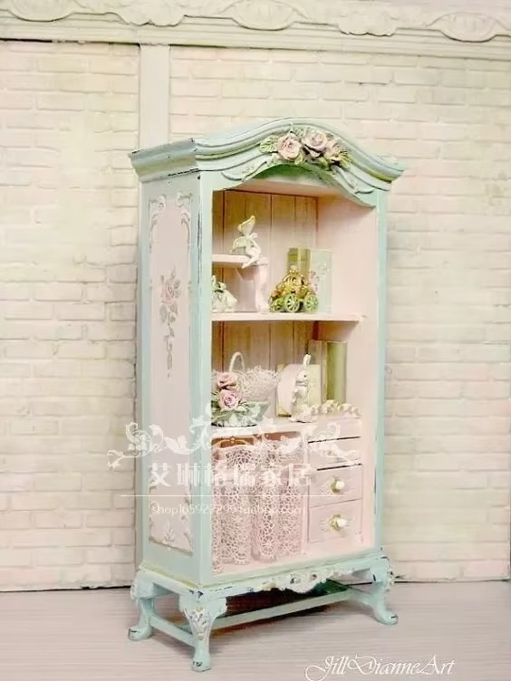 Solid Wood Wardrobe Bedroom Princess Cabinet Storage Cabinet European Style Painted Customized French Vintage Carved