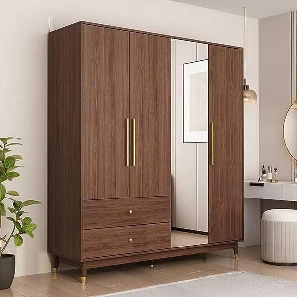 Custom Wood Small Wardrobe 3 Doors in Wood for Clothes Bedroom Modern Wardrobe Bedroom Furniture Bedroom Cabinet