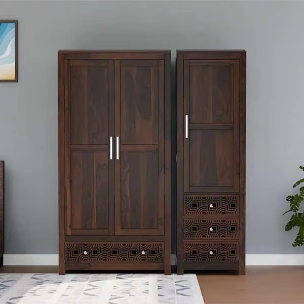 Custom Wood Small Wardrobe 3 Doors in Wood for Clothes Bedroom Modern Wardrobe Bedroom Furniture Bedroom Cabinet