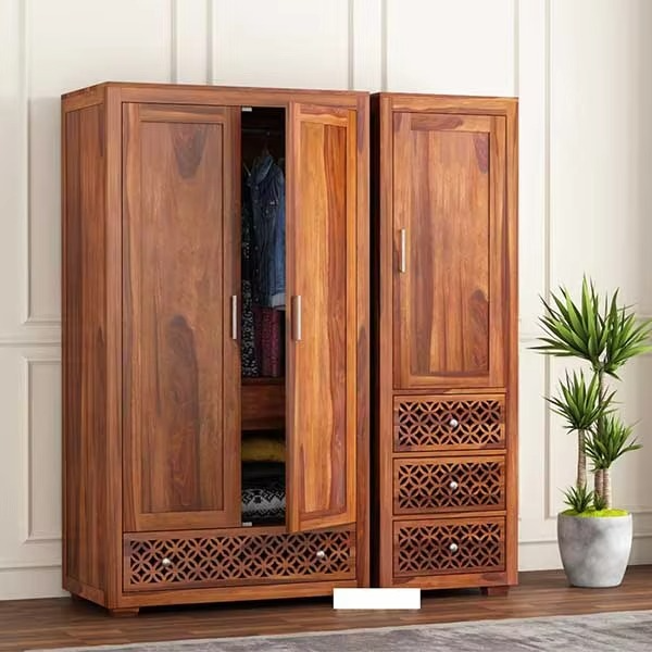 Custom Wood Small Wardrobe 3 Doors in Wood for Clothes Bedroom Modern Wardrobe Bedroom Furniture Bedroom Cabinet