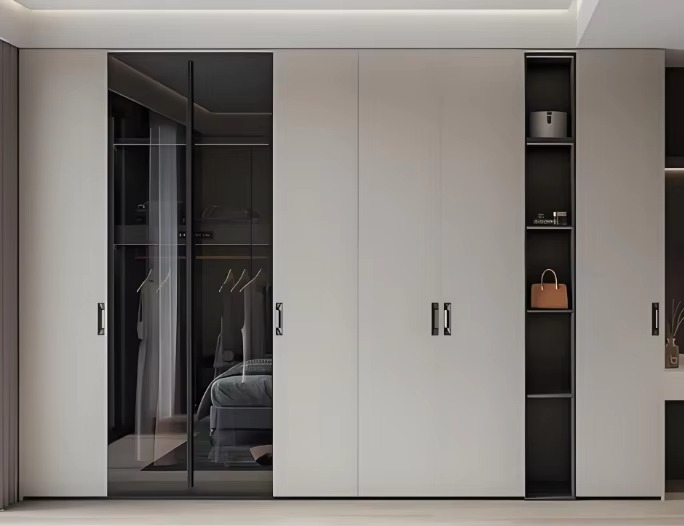 Customizable Modern Wood Panel Wardrobes Aluminum Material for Bedroom Hotel Living Room Home Apartment Villa & School Use