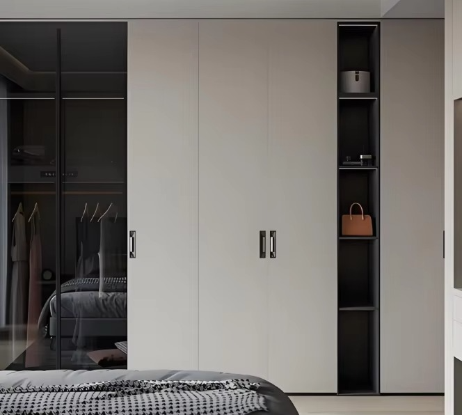 Customizable Modern Wood Panel Wardrobes Aluminum Material for Bedroom Hotel Living Room Home Apartment Villa & School Use
