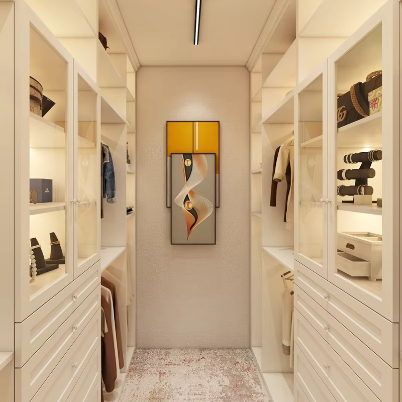 Customized Modern Bedroom Furniture Wooden Fitted Built in Wardrobes Closets Bedroom Wall Wardrobe Walk in Cupboard