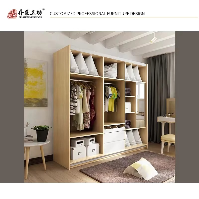 Modern MDF Wooden Bedroom Wardrobe Closet Factory Price