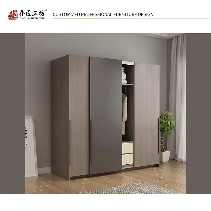 Modern MDF Wooden Bedroom Wardrobe Closet Factory Price
