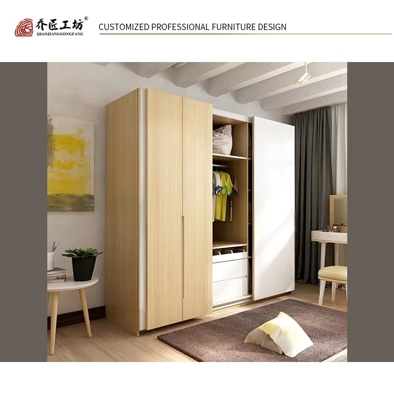 Modern MDF Wooden Bedroom Wardrobe Closet Factory Price