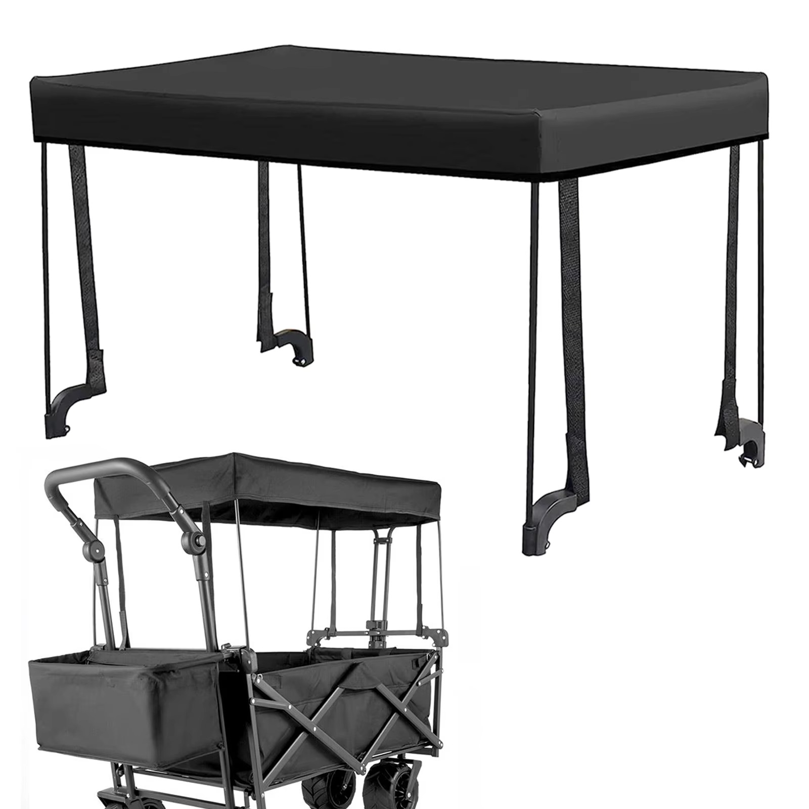 Awning Canopy For Garden Wagon Attachment Sun Shade Cover For Trolley Cart Shelter Porch Front Rain Roof Gazebo For Camping Part