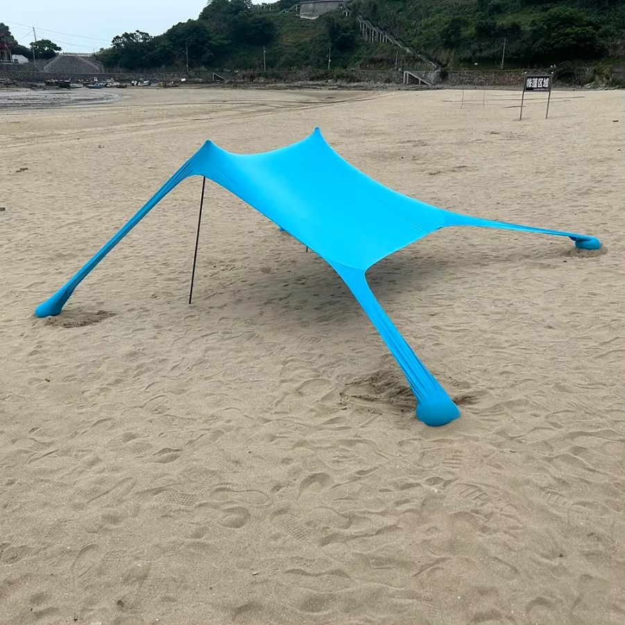 Beach tent Outdoor Beach Tent Sun Shelter Camping Shades Tents Windproof One-piece Beach Canopy Tents Portable Family Tent