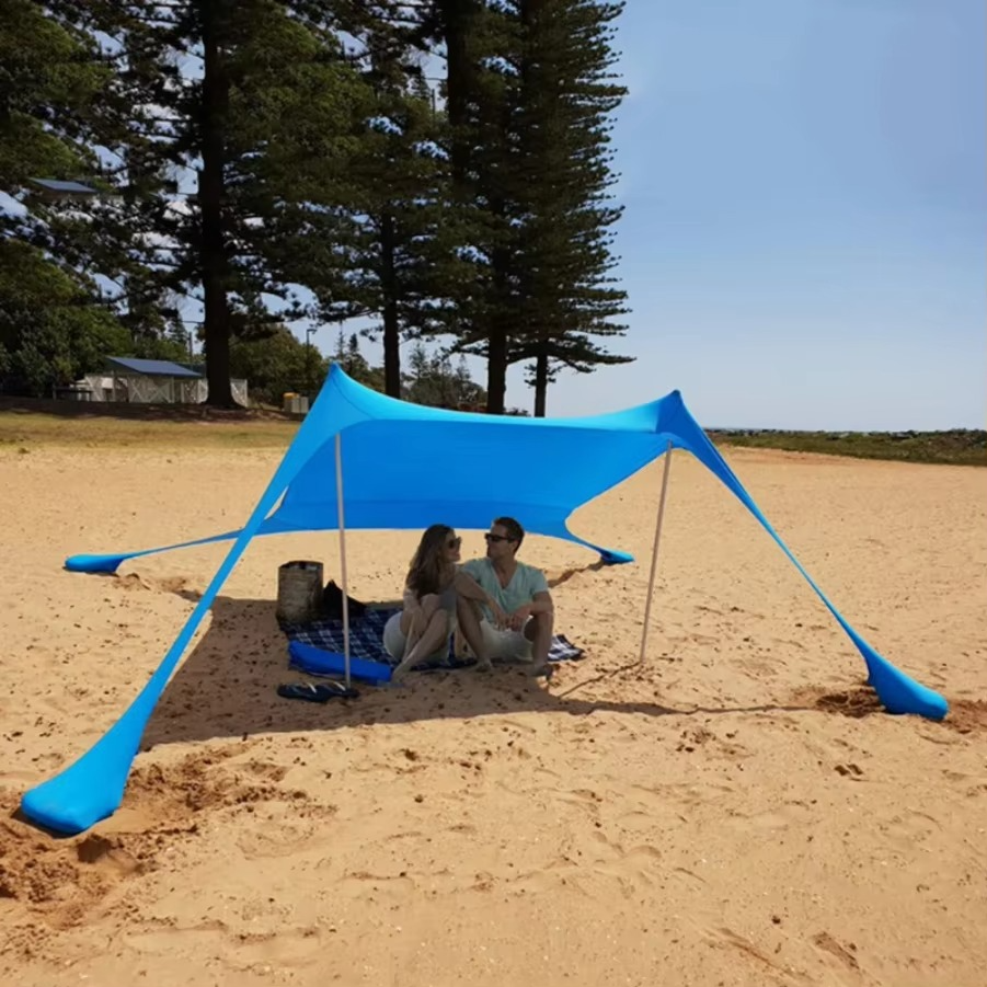 Beach tent Outdoor Beach Tent Sun Shelter Camping Shades Tents Windproof One-piece Beach Canopy Tents Portable Family Tent